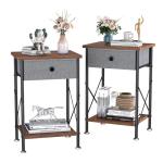 VECELO Modern X-Design Nightstand Set of 2