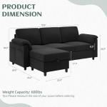 Convertible L-Shaped Sectional Sofa with Pillows