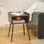 Mid Century Modern Nightstand with Storage - Rustic Brown