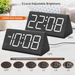 Wooden Digital Alarm Clock with USB Port