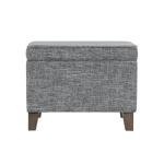 Grey Medium Square Storage Ottoman with Hinged Lid