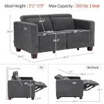 MCombo 62.2'' Power Loveseat Recliner Sofa - Dark Grey