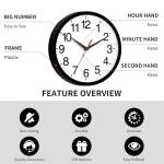 Modern 8-Inch Silent Battery Operated Wall Clock