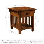 Mission Style End Table with Hidden Compartment