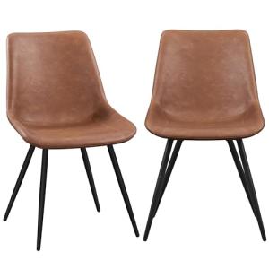 Modern Upholstered Dining Chairs Set of 2 - Brown