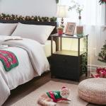 Sleek LED Nightstand Set with Charging Station