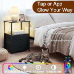 Sleek LED Nightstand Set with Charging Station