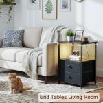 Sleek LED Nightstand Set with Charging Station