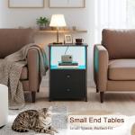 Sleek LED Nightstand Set with Charging Station