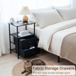 Sleek LED Nightstand Set with Charging Station