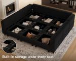 Belffin Velvet Modular Sectional Sofa with Ottomans