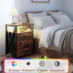 LED Nightstands with Charging Station and Drawers
