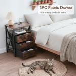 LED Nightstands with Charging Station and Drawers