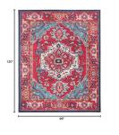 Monaco Collection 8' x 10' Area Rug - Red & Turquoise