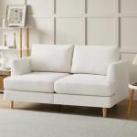 Beige Mid Century Loveseat Sofa for Small Spaces