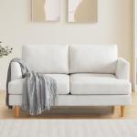Beige Mid Century Loveseat Sofa for Small Spaces