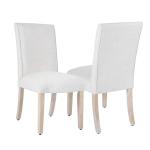 Cream Textured Upholstered Dining Chair Set of 2