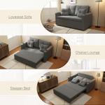 3-in-1 Convertible Sleeper Sofa with Cup Holders