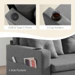 3-in-1 Convertible Sleeper Sofa with Cup Holders