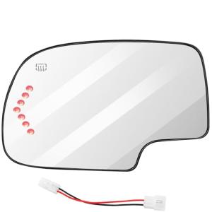 Left Side Power Heated Mirror Glass for Chevy GMC