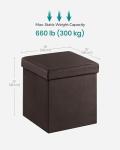 Brown Storage Ottoman with Footstool - 15 Inches