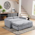 Ainsley Full Size Convertible Loveseat - Light Grey