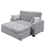 Ainsley Full Size Convertible Loveseat - Light Grey