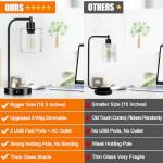 Industrial Touch Control Table Lamp Set with USB Ports