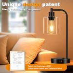 Industrial Touch Control Table Lamp Set with USB Ports