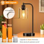 Industrial Touch Control Table Lamp Set with USB Ports