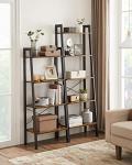 VASAGLE 4-Tier Industrial Ladder Shelf - Rustic Brown