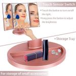 Lighted Tri-Fold Vanity Mirror with 21 LEDs