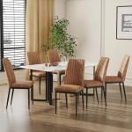 Set of 6 Stylish Brown Dining Chairs