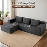 Dark Grey 103" Cloud Sectional Sofa with Chaise