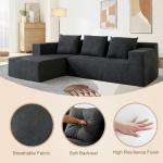 Dark Grey 103" Cloud Sectional Sofa with Chaise