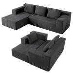 Dark Grey 103" Cloud Sectional Sofa with Chaise