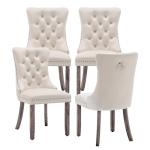 Velvet Upholstered Wingback Dining Chairs Set of 4