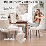 Velvet Upholstered Wingback Dining Chairs Set of 4