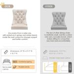 Velvet Upholstered Wingback Dining Chairs Set of 4