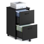 VASAGLE 2-Drawer Rolling File Cabinet - Matte Black