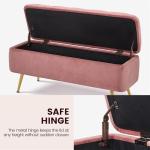 Pink Storage Ottoman Bench for Living Room