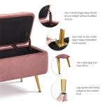 Pink Storage Ottoman Bench for Living Room