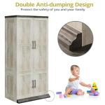 Large Farmhouse Wardrobe with Hanging Rod and Shelves