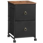 Rolling File Cabinet with 2 Drawers - Black/Brown