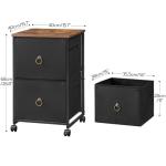 Rolling File Cabinet with 2 Drawers - Black/Brown