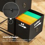 Rolling File Cabinet with 2 Drawers - Black/Brown