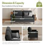56" Dark Grey Fabric Loveseat Sofa with USB Ports