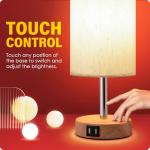 Yarra-Decor Touch Control Bedside Table Lamp with USB