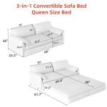 Queen Size Convertible Sleeper Sofa with Storage