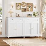 Stylish White Buffet Cabinet with Storage Solutions